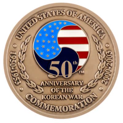 50th Anniversary of the Korean War Medallion Front