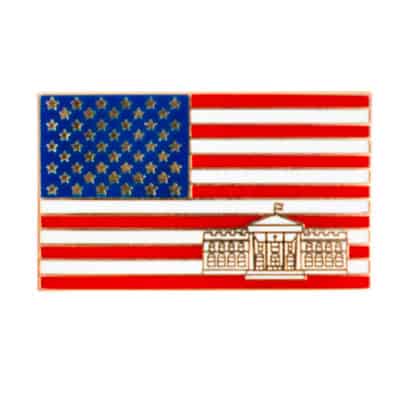 American Flag with White House Lapel Pin