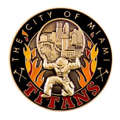 City of Miami Titans Fire Challenge Coin Front