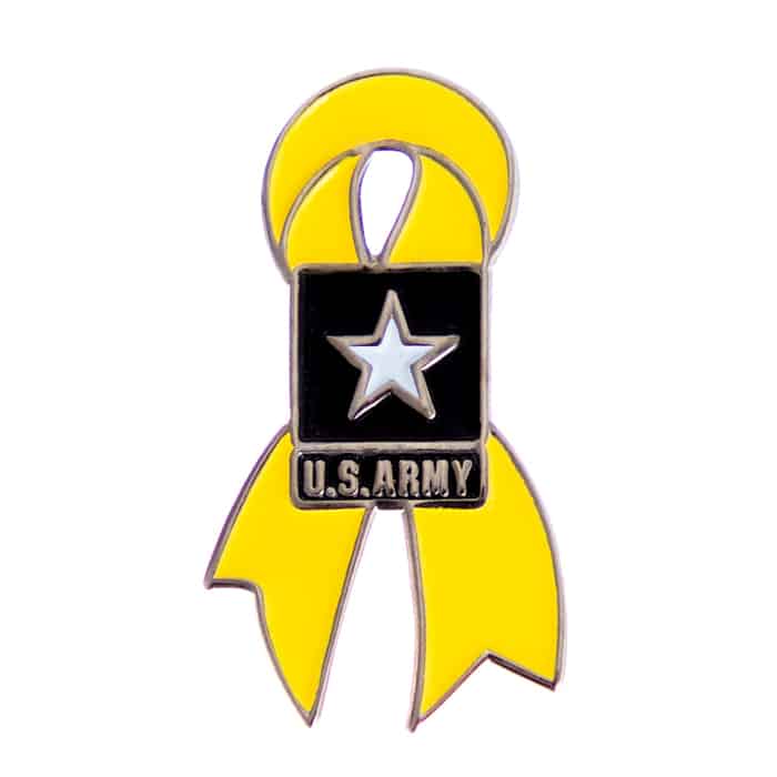 US Army Yellow Ribbon Lapel Pin