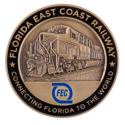 Florida East Coast Railway Medallion Back