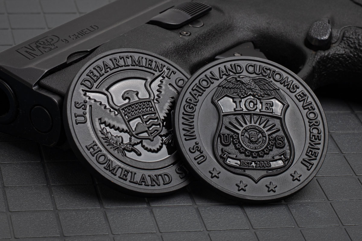 ICE black challenge coins